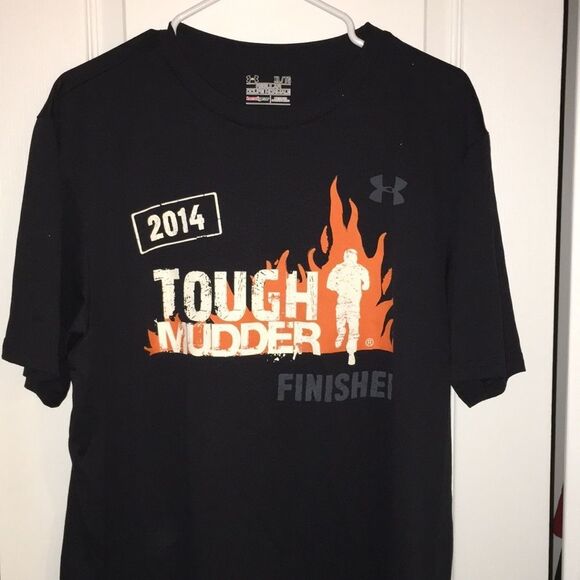 Gray UA Under Armour Tough Mudder Electro Shock Therapy work out T shirt L NWOT - Picture 2 of 5